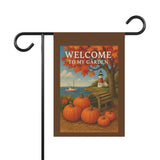 Welcome to My Garden – New England Coastal Harvest Banner, Autumn Decor, Seasonal Flag, Outdoor Home Accent, Harvest Decoration