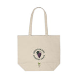 "Rooted in Dirt" with Grapes Eco-Friendly Canvas Garden Tote | Sustainable Bag for Garden, Groceries, Farmers Market