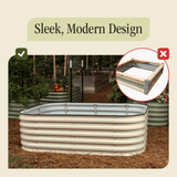 17" Tall 6 In 1 "No Tools Needed" Metal Raised Garden Bed Kit