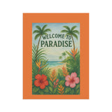 Welcome to Paradise – Tropical Garden & Beach Banner, Tropical Outdoor Decor, Summer Welcome Sign, Home & Garden Flag, Beach-Themed Decoration