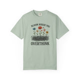 "Bloom Where You Overthink" Wildflower Scribble Tee