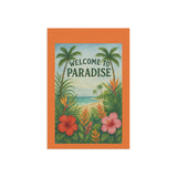 Welcome to Paradise – Tropical Garden & Beach Banner, Tropical Outdoor Decor, Summer Welcome Sign, Home & Garden Flag, Beach-Themed Decoration