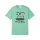 "Bloom Where You Overthink" Wildflower Scribble Tee