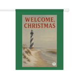 Welcome Christmas Outer Banks Lighthouse Garden Banner, Lighthouse Welcome Sign