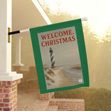 Welcome Christmas Outer Banks Lighthouse Garden Banner, Lighthouse Welcome Sign