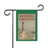Welcome Christmas Outer Banks Lighthouse Garden Banner, Lighthouse Welcome Sign