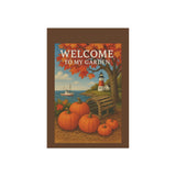 Welcome to My Garden – New England Coastal Harvest Banner, Autumn Decor, Seasonal Flag, Outdoor Home Accent, Harvest Decoration