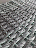 Close-up of woven lobster rope basket  with a geometric pattern