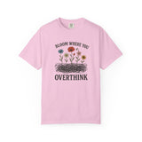 "Bloom Where You Overthink" Wildflower Scribble Tee
