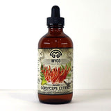 Bottle of MYCO Matrix Organic Cordyceps Extract on a white background