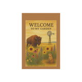Welcome to My Garden – Great Plains Prairie Banner, Decorative Garden Flag, Outdoor Home Décor, Bison & Flowers, Nature Lover Gift, Lawn Flag, Summer Decoration