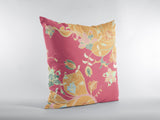 Decorative pillow with floral pattern red