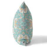 Floral-patterned pillow on a white background