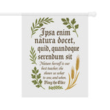 "Nature Herself Is The Best Teacher" Pliny The Elder Quote Garden Banner, Outdoor Decor, Plant Lover Gift, Home and Garden Decor, Inspirational Banner for Garden