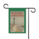 Welcome Christmas Outer Banks Lighthouse Garden Banner, Lighthouse Welcome Sign