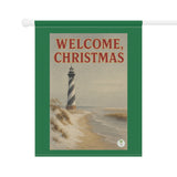 Welcome Christmas Outer Banks Lighthouse Garden Banner, Lighthouse Welcome Sign