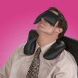 Person wearing a Ultimate Hot & Cold Herbal Neck Pillows - Natural Pain Relief with a pink background