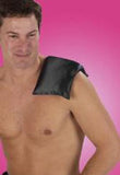 Man wearing a Ultimate Hot & Cold Herbal Neck Pillows - Natural Pain Relief against a pink background