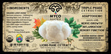 Label of Myco Matrix Lions Mane Extract with ingredients and benefits listed.