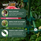 Garden support system with text highlighting features on a green background