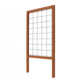48-inch Outdoor Pine Wood Frame Garden Trellis with Metal Wire Lattice on a white background