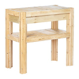 2 Tier Adjustable Cedar Wood Garden Storage Shelves - Made In USA