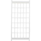Outdoor 85-inch x 38-inch White PVC Vinyl Lattice Garden Trellis on a white background