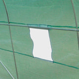 Close-up of green mesh with metal frame