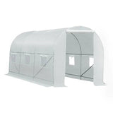 White greenhouse structure on a white background