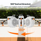 180-degree swivel bracket for watering systems with aRetractable Garden Hose Reel-1/2 in-65ft background.