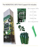 Monster C-Bite plant support kit with packaging and components on a white background