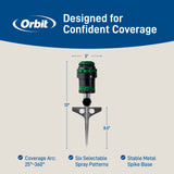 H2O-Six® Gear-Drive Sprinkler on Plastic Wheel Base 58572