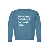 Monstera, Calathea, Pothos & Pilea Plant Lover Sweatshirt – Organic Cotton Raglan