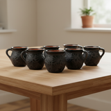 Black Talavera Jarrito Mug | Handmade Mexican Clay Coffee Cup