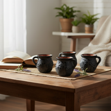 Black Talavera Jarrito Mug | Handmade Mexican Clay Coffee Cup