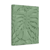 Sage Green Monstera Canvas Print – Botanical Wall Art