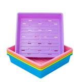 Stack of colorful plastic trays with a purple top tray on a white background 1010 Trays 2.5" Deep - Extra Strength