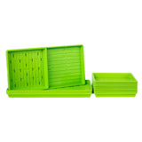 Set of green plastic trays on a white background 1010 Microgreens Kit