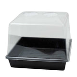 Black plastic tray with a transparent lid on a white background 1010 Trays 2.5" Deep - Extra Strength