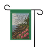 Welcome to My Rugged Paradise – Maine Coast Spring Garden Banner with Rhododendrons