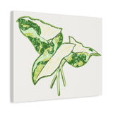 Marble Syngonium Canvas Print – Botanical Wall Art
