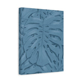 Cerulean Blue Monstera Canvas Print – Botanical Wall Art