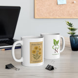 Coreopsis Floral Design Inspirational Ceramic Mug, Motivational Quote Mug