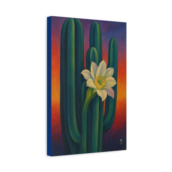 O’Keeffe Inspired Desert Cactus with Night Blooming Flower