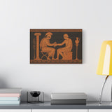 Achilles and Patroclus, Ancient Greek Vase Painting Style, 4th Century BC Inspired