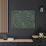 Deep Green Monstera Canvas Print – Botanical Wall Art
