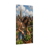 Blooming Above the City, A Rooftop Garden Oasis in New York, Urban Gardening Canvas Print