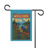 Welcome to the Pacific Northwest Garden Banner | Vibrant Floral Home Decor, Outdoor Garden Flag, Yard Decor, Welcome Sign