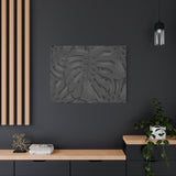 Charcoal Monstera Canvas Print – Botanical Wall Art