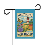 Long Island Garden Welcome Banner – “From Shore to Soil” - Floral Outdoor Decor, Gardening Gift, Butterfly Garden Sign, Home & Patio Decor